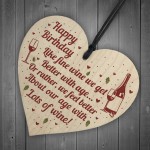 Funny 40th 50th 60th Birthday Card Gift For Men Women Wood Heart