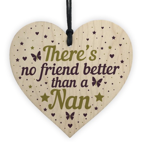 Nan Birthday Gifts Wooden Heart Friendship Plaque Thank You Gift