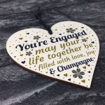 Engagement Gift Wooden Heart Wedding Gift Card Party Decorations