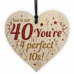 Funny 40th Birthday Gifts For Women Men Card Hanging Wood Sign