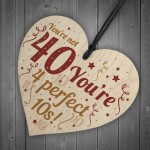 Funny 40th Birthday Gifts For Women Men Card Hanging Wood Sign