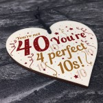 Funny 40th Birthday Gifts For Women Men Card Hanging Wood Sign