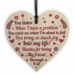 SPECIAL Thank You Gift For Best Friend Wooden Heart Friendship