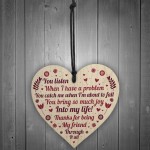 SPECIAL Thank You Gift For Best Friend Wooden Heart Friendship