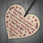 SPECIAL Thank You Gift For Best Friend Wooden Heart Friendship