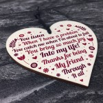 SPECIAL Thank You Gift For Best Friend Wooden Heart Friendship