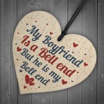 FUNNY Gift For Boyfriend Wooden Heart Boyfriend Birthday Card