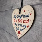 FUNNY Gift For Boyfriend Wooden Heart Boyfriend Birthday Card