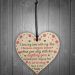 SPECIAL Birthday Thank You Gifts For Nan Wooden Heart Gifts 