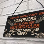MOTORCYCLE Sign Hanging Plaque Bikers Gift For Dad Grandad 
