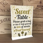 Sweet Table Wedding Table Decoration Standing Plaque Party