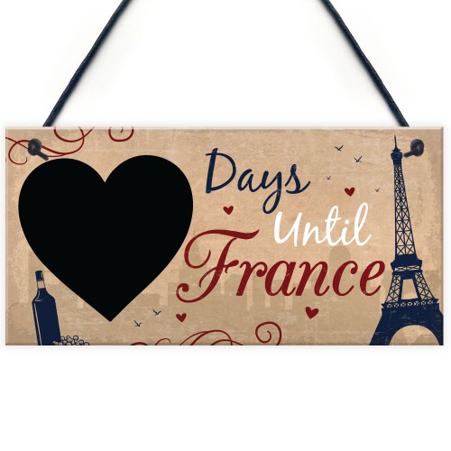 Chalkboard Holiday Countdown FRANCE Hanging Plaque Accessories