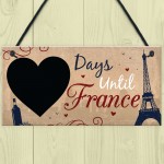 Chalkboard Holiday Countdown FRANCE Hanging Plaque Accessories