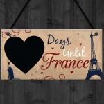 Chalkboard Holiday Countdown FRANCE Hanging Plaque Accessories