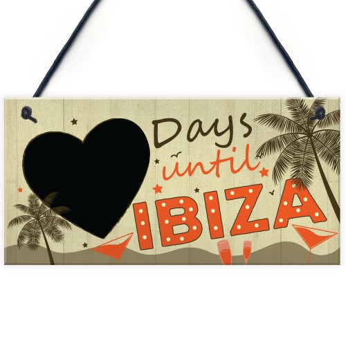 CHALKBOARD Countdown Holiday Ibiza Hanging Plaque Friendship