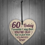 60th Birthday Gifts Funny Novelty Wood Heart Gift For Mum Dad