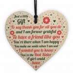 Sister Birthday Gift Wood Heart Sister Birthday Cards Funny Sign