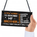 FUNNY Gift For Your Brother Hanging Plaque Birthday Gift For Him