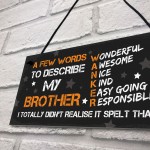 FUNNY Gift For Your Brother Hanging Plaque Birthday Gift For Him