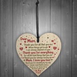 Mum Mummy Gift From Son Daughter Wooden Heart Sign Birthday Gift