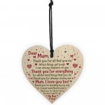 Mum Mummy Gift From Son Daughter Wooden Heart Sign Birthday Gift