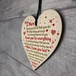 Mum Mummy Gift From Son Daughter Wooden Heart Sign Birthday Gift