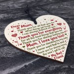 Mum Mummy Gift From Son Daughter Wooden Heart Sign Birthday Gift