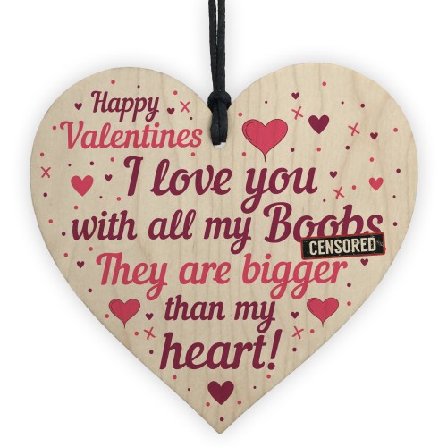 FUNNY Valentines Gift For Him Wood Heart Valentines Gift For Him