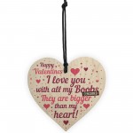 FUNNY Valentines Gift For Him Wood Heart Valentines Gift For Him