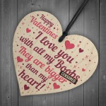 FUNNY Valentines Gift For Him Wood Heart Valentines Gift For Him