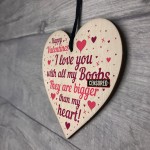 FUNNY Valentines Gift For Him Wood Heart Valentines Gift For Him