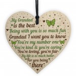 Special Gift For Grandad Wood Heart Fathers Day Gift For Him