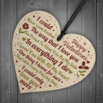 Valentines Day Wood Heart Gift Keepsake For Boyfriend Girlfriend