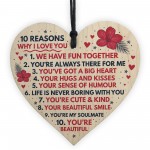 Valentines Day Anniversary Wood Heart Gift FBoyfriend Girlfriend