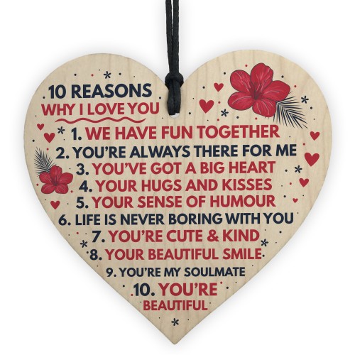 Valentines Day Anniversary Wood Heart Gift FBoyfriend Girlfriend