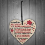 Valentines Day Anniversary Wood Heart Gift FBoyfriend Girlfriend