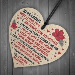 Valentines Day Anniversary Wood Heart Gift FBoyfriend Girlfriend