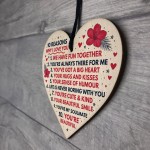 Valentines Day Anniversary Wood Heart Gift FBoyfriend Girlfriend