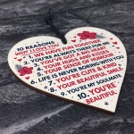 Valentines Day Anniversary Wood Heart Gift FBoyfriend Girlfriend