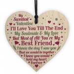 Valentines Day Gift For Boyfriend Girlfriend Husband Wood Heart