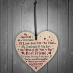 Valentines Day Gift For Boyfriend Girlfriend Husband Wood Heart