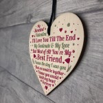 Valentines Day Gift For Boyfriend Girlfriend Husband Wood Heart