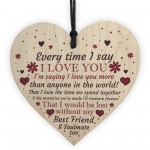 Soulmate Anniversary Gift Wood Heart Plaque Valentines Birthday 