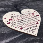 Soulmate Anniversary Gift Wood Heart Plaque Valentines Birthday 