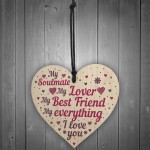 Soulmate Gifts Wood Heart Plaque Gift For Boyfriend Girlfriend