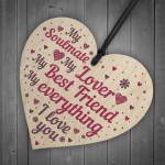 Soulmate Gifts Wood Heart Plaque Gift For Boyfriend Girlfriend