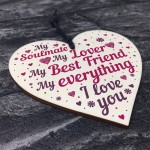 Soulmate Gifts Wood Heart Plaque Gift For Boyfriend Girlfriend