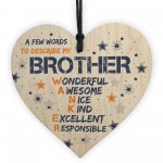 Funny Rude BROTHER Gift Wood Heart Plaque Novelty Birthday Gifts