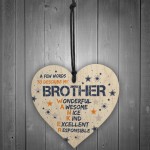 Funny Rude BROTHER Gift Wood Heart Plaque Novelty Birthday Gifts