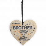 Funny Rude BROTHER Gift Wood Heart Plaque Novelty Birthday Gifts